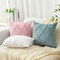 Spring Throw Pillow Covers 18x18 Inch Set of 2, Soft Plush Faux Fur Wool Aqua Couch Pillow Covers, Decorative Pillow Cases for Bed Sofa Living Room Home Decor